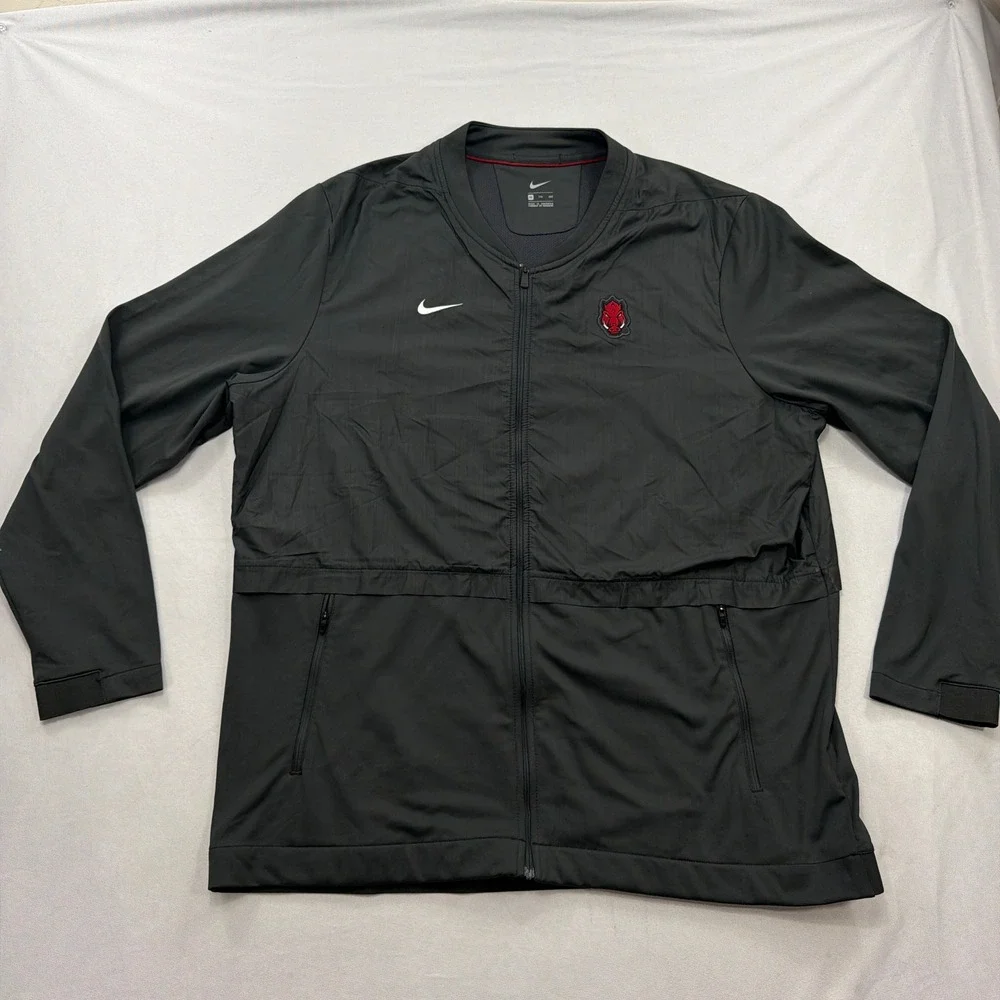 Nike Jacket Arkansas Razorbacks Sideline Full Zip Coaches Black Mens XXL